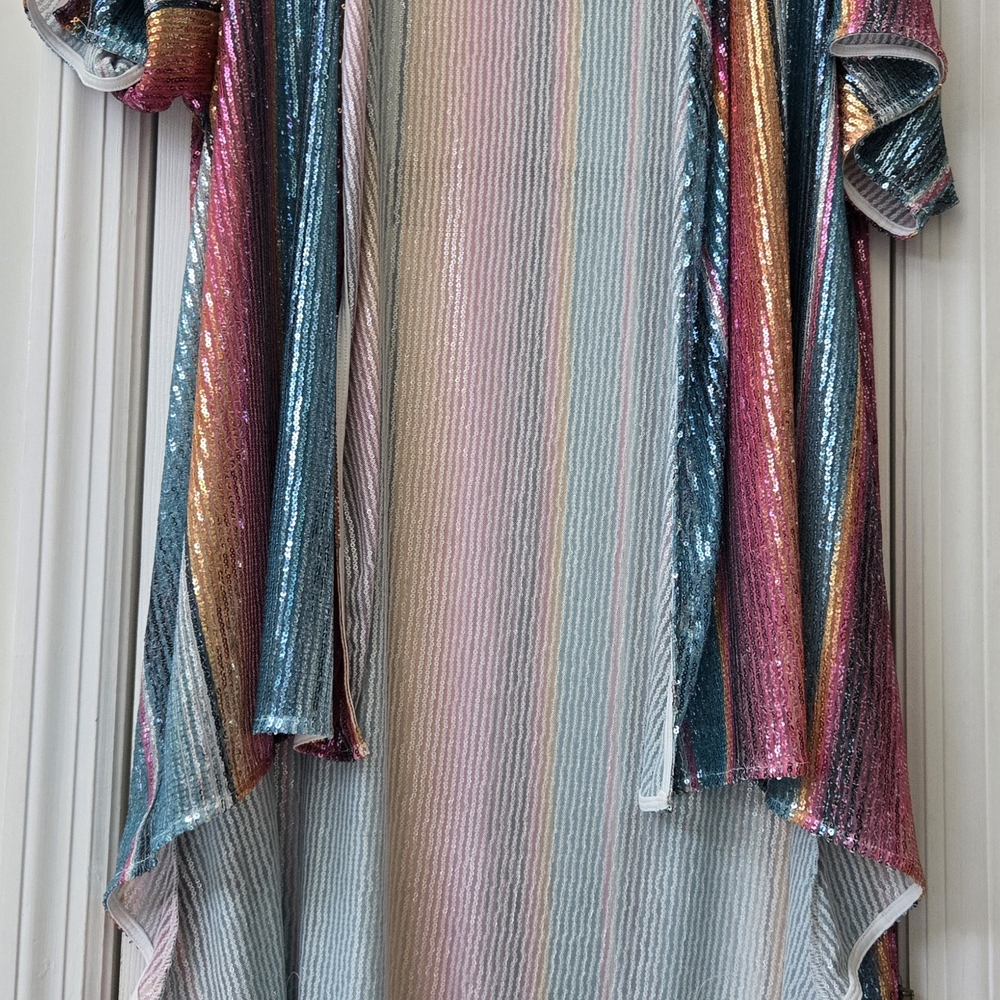 Crazy Train Pastel Striped Sequin Top